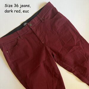Size 36 Lularoe jeans, dark red or maroon (174)